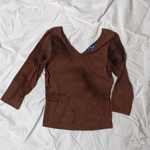 y2k tie dye effect v-neck top